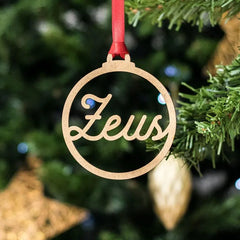 Personalized Wooden Name Ornament | Laser Cut Christmas Bauble