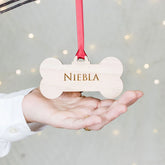 Personalized Dog Bone Ornament | Custom Engraved Wooden Pet Name
