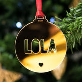 Personalized Mirror Name Ornament | Custom Cut-Out Bauble