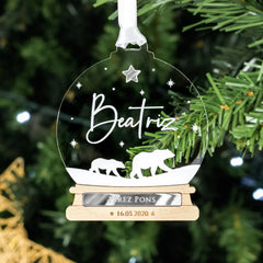 Personalized Christmas Snow Globe Ornament with Custom Name
