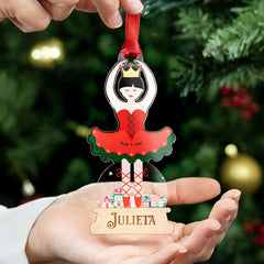 Personalized Ballerina Christmas Ornament | Custom Engraved Name