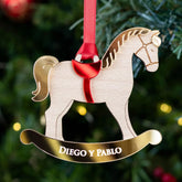 Personalized Rocking Horse Christmas Ornament | Custom Name Engraved
