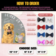 Custom Wedding Bar Menu Sign with Pet Portrait 7.5" x 5"