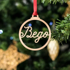 Personalized Wooden Name Ornament | Laser Cut Christmas Bauble
