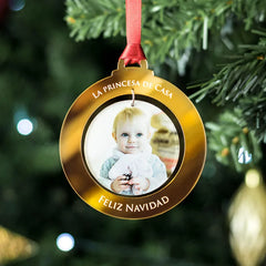 Personalized Photo Frame Ornament with Dangling Picture
