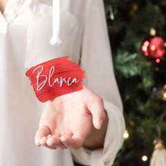 Personalized Brushstroke Name Ornament | Modern Acrylic Christmas Decor