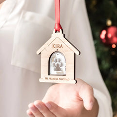 Personalized Dog House Ornament | Custom Pet Name & Paw Charm