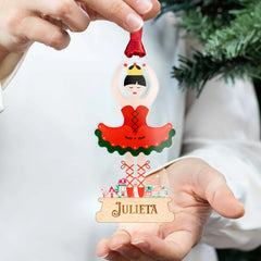 Personalized Ballerina Christmas Ornament | Custom Engraved Name