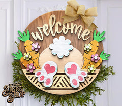 Welcome Bunny Butt Door Hanger