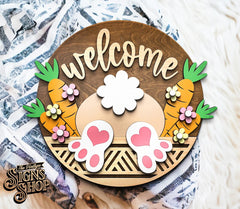 Welcome Bunny Butt Door Hanger