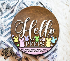 Hello Peeps Door Hanger