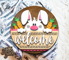 Welcome Bunny Butt Door Hanger