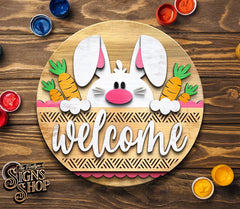 Welcome Bunny Butt Door Hanger