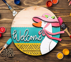 Welcome Goose Door Hanger
