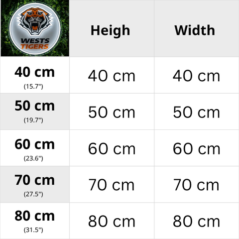 Wests Tigers Neon Sign